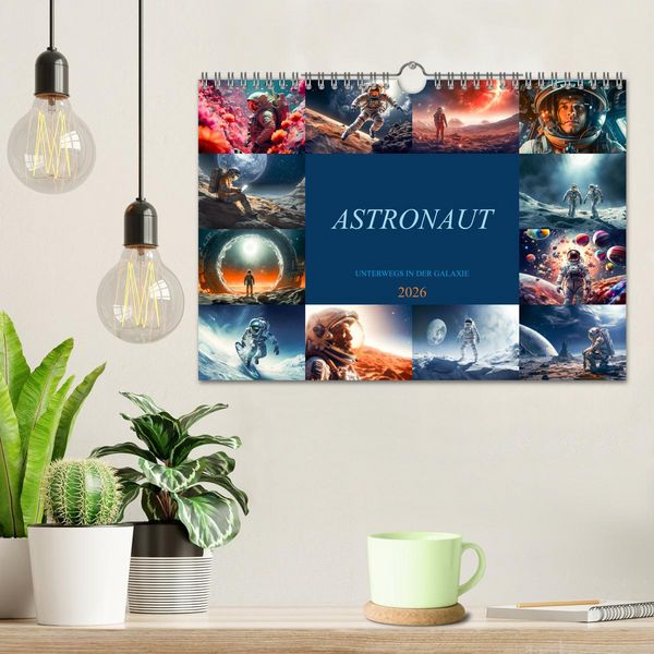 Produktbild: Astronaut - Unterwegs in der Galaxie (Wandkalender 2026 DIN A4 quer), CALVENDO Monatskalender
