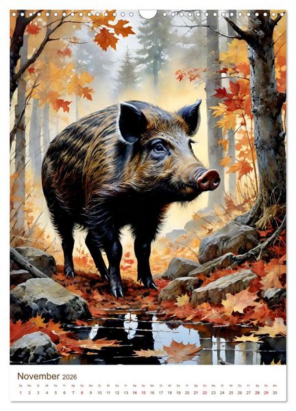 Produktbild: Heimische Wildtiere 2026 (Wandkalender 2026 DIN A3 hoch), CALVENDO Monatskalender