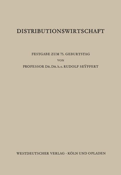 Produktbild: Distributionswirtschaft