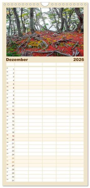 Produktbild: Familienplaner 2026 - Patagonien, Tierra del Fuego: Am Rand der Welt mit 5 Spalten (Wandkalender, 21 x 45 cm) CALVENDO