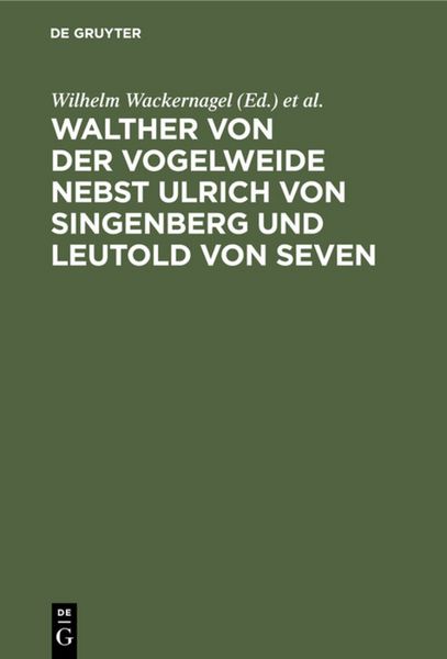 Produktbild: Walther von der Vogelweide nebst Ulrich von Singenberg und Leutold von Seven