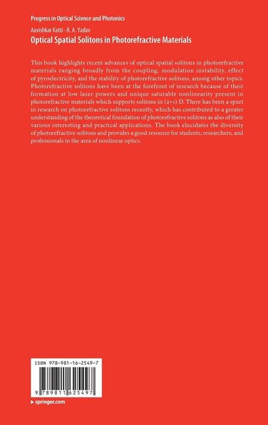 Produktbild: Optical Spatial Solitons in Photorefractive Materials