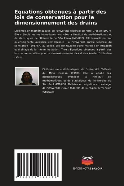Produktbild: Equations obtenues &agrave; partir des lois de conservation pour le dimensionnement des drains