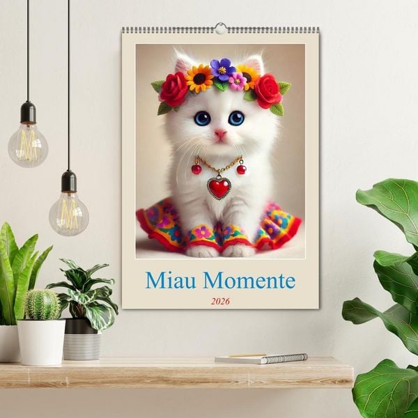 Produktbild: Miau Momente (Wandkalender 2026 DIN A2 hoch), CALVENDO Monatskalender