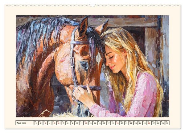 Produktbild: Seelenverwandte. Frauen und Pferde. Die Magie der Verbundenheit (hochwertiger Premium Wandkalender 2026 DIN A2 quer), Kunstdruck in Hochglanz