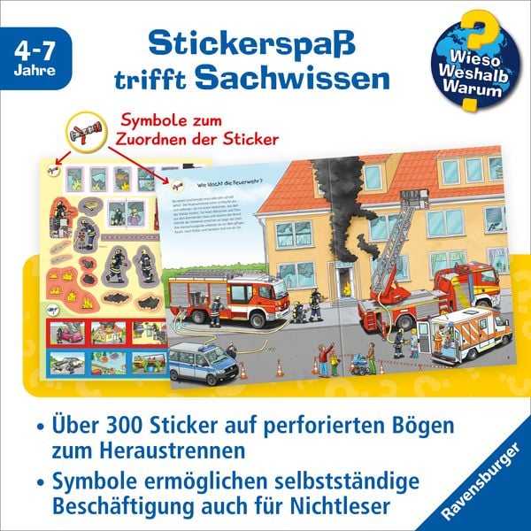 Produktbild: Wieso? Weshalb? Warum? Stickerheft: Feuerwehr