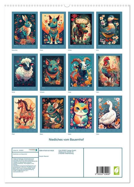 Produktbild: Niedliches vom Bauernhof (hochwertiger Premium Wandkalender 2026 DIN A2 hoch), Kunstdruck in Hochglanz