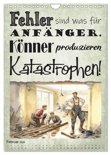 Produktbild: Handwerker Spr&uuml;che (Wandkalender 2026 DIN A4 hoch), CALVENDO Monatskalender