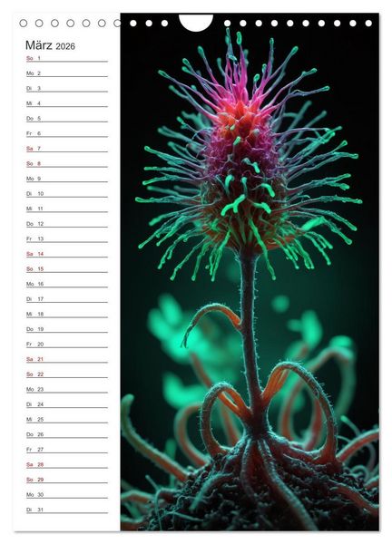 Produktbild: Leuchtende Mikroflora (Wandkalender 2026 DIN A4 hoch), CALVENDO Monatskalender