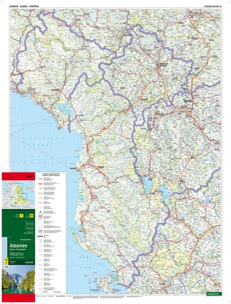 Albanien, Straßenkarte 1:400.000, freytag & berndt