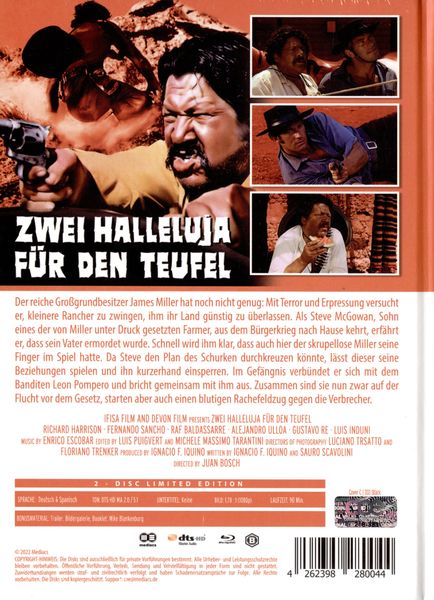 Produktbild: Zwei Halleluja f&uuml;r den Teufel - Mediabook - Cover C - Limited Edition (Blu-ray+DVD)