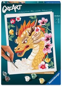 Produktbild: CreArt, Malen nach Zahlen Adults Trend - Feuerdrache Flora