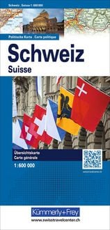 Produktbild: K&uuml;mmerly+Frey Schweiz, Karte politisch 1:600.000