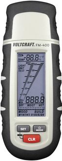 Produktbild: VOLTCRAFT FM-400 Materialfeuchtemessger&auml;t Messbereich Baufeuchtigkeit (Bereich) 0.1 bis 24% vol Messbereich Holzfeuchtigkeit