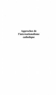 Produktbild: Approche de l'internationalisme catholiq