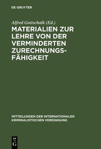 Produktbild: Materialien zur Lehre von der verminderten Zurechnungsf&auml;higkeit