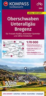 Bild vom Artikel KOMPASS Fahrradkarte 3345 Oberschwaben, Unterallgäu, Bregenz 1:70.000 vom Autor Kompass-Karten GmbH