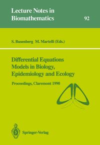 Produktbild: Differential Equations Models in Biology, Epidemiology and Ecology