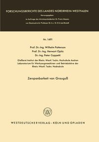 Produktbild: Zerspanbarkeit von Graugu&szlig;