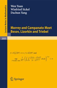 Produktbild: Morrey and Campanato Meet Besov, Lizorkin and Triebel