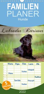 Produktbild: Familienplaner Labrador Retriever (Wandkalender 2022 , 21 cm x 45 cm, hoch)