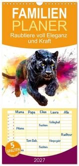 Produktbild: Familienplaner 2027 - Raubtiere voll Eleganz und Kraft mit 5 Spalten (Wandkalender, 21 x 45 cm) CALVENDO