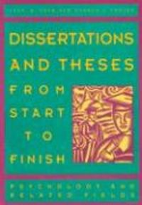 Produktbild: Dissertations & Theses from Start to Finish: Psychology and Related Fields