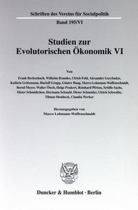 Produktbild: Studien zur Evolutorischen &Ouml;konomik VI.