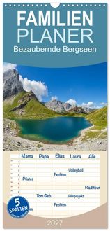 Produktbild: Familienplaner 2027 - Bezaubernde Bergseen mit 5 Spalten (Wandkalender, 21 x 45 cm) CALVENDO