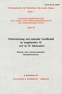 Produktbild: Modernisierung und nationale Gesellschaft im ausgehenden 18. und 19. Jahrhundert