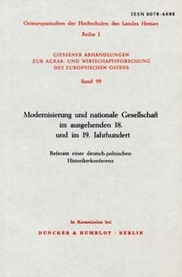 Produktbild: Modernisierung und nationale Gesellschaft im ausgehenden 18. und im 19. Jahrhundert.