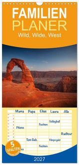 Produktbild: Familienplaner 2027 - Wild, Wide, West mit 5 Spalten (Wandkalender, 21 x 45 cm) CALVENDO