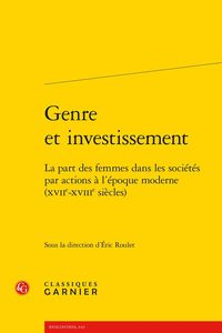 Produktbild: Genre et investissement : la part des femmes dans les soci&eacute;t&eacute;s par