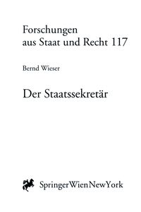 Produktbild: Der Staatssekret&auml;r