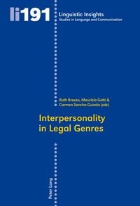 Produktbild: Interpersonality in Legal Genres