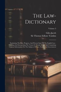 Produktbild: The Law-dictionary: Explaining The Rise, Progress, And Present State Of The English Law: Defining And Interpreting The Terms Or Words Of A