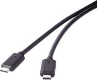 Produktbild: Renkforce USB-Kabel USB 3.2 Gen2x2 USB-C&reg; Stecker, USB-C&reg; Stecker 0.50 m Schwarz vergoldete Steckkontakte RF-4381068