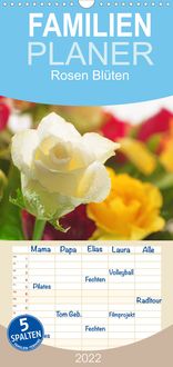 Produktbild: Familienplaner Rosen Bl&uuml;ten Terminkalender (Wandkalender 2022 , 21 cm x 45 cm, hoch)