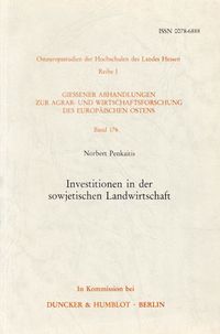 Produktbild: Investitionen in der sowjetischen Landwirtschaft.