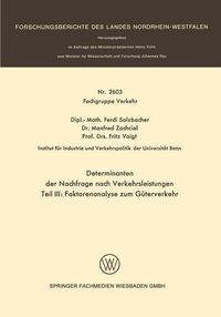 Produktbild: Determinanten der Nachfrage nach Verkehrsleistungen