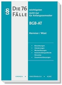 Produktbild: Die 76 wichtigsten F&auml;lle BGB AT