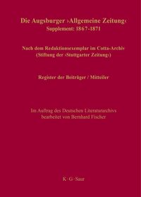 Produktbild: Register der Beitr&auml;ger / Mitteiler