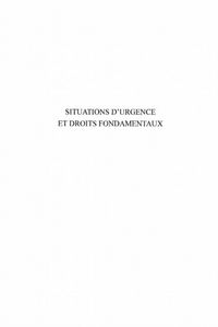 Produktbild: Situations d'urgence et droitsfondament