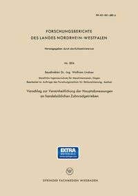 Produktbild: Vorschlag zur Vereinheitlichung der Hauptabmessungen an handels&uuml;blichen Zahnradgetrieben