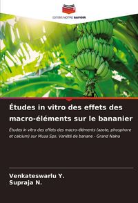 Produktbild: &Eacute;tudes in vitro des effets des macro-&eacute;l&eacute;ments sur le bananier