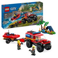 Bild vom Artikel LEGO City 60412 Feuerwehrgeländewagen mit Rettungsboot, Feuerwehr-Spielzeug vom Autor 