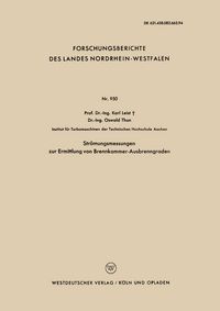 Produktbild: Str&ouml;mungsmessungen zur Ermittlung von Brennkammer-Ausbrenngraden