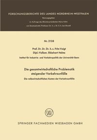 Produktbild: Die gesamtwirtschaftliche Problematik steigender Verkehrsunf&auml;lle