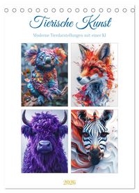 Produktbild: Tierische Kunst (Tischkalender 2026 DIN A5 hoch), CALVENDO Monatskalender