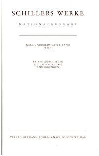 Produktbild: Schillers Werke. Nationalausgabe